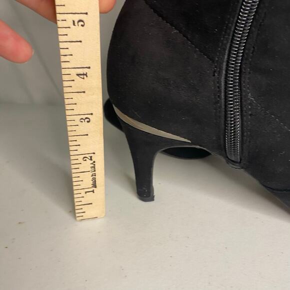 NEW BCBGeneration Black Knee High Heeled Boots Mario Faux Suede Slouchy Size 8 - Picture 9 of 14